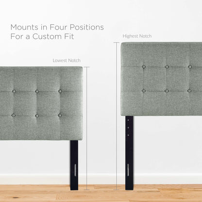 Emily Upholstered Fabric Twin Headboard by Furniture For America