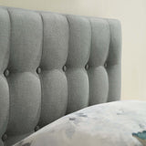 Vale Upholstered Fabric Twin Headboard in Gray