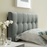 Vale Upholstered Fabric Twin Headboard in Gray
