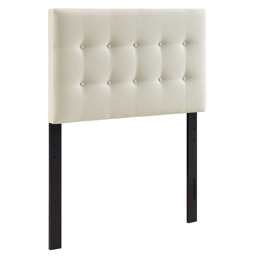 Vale Upholstered Fabric Twin Headboard in Ivory