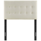 Vale Upholstered Fabric Twin Headboard in Ivory