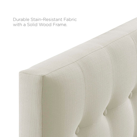Emily Upholstered Fabric Twin Headboard in Ivory
