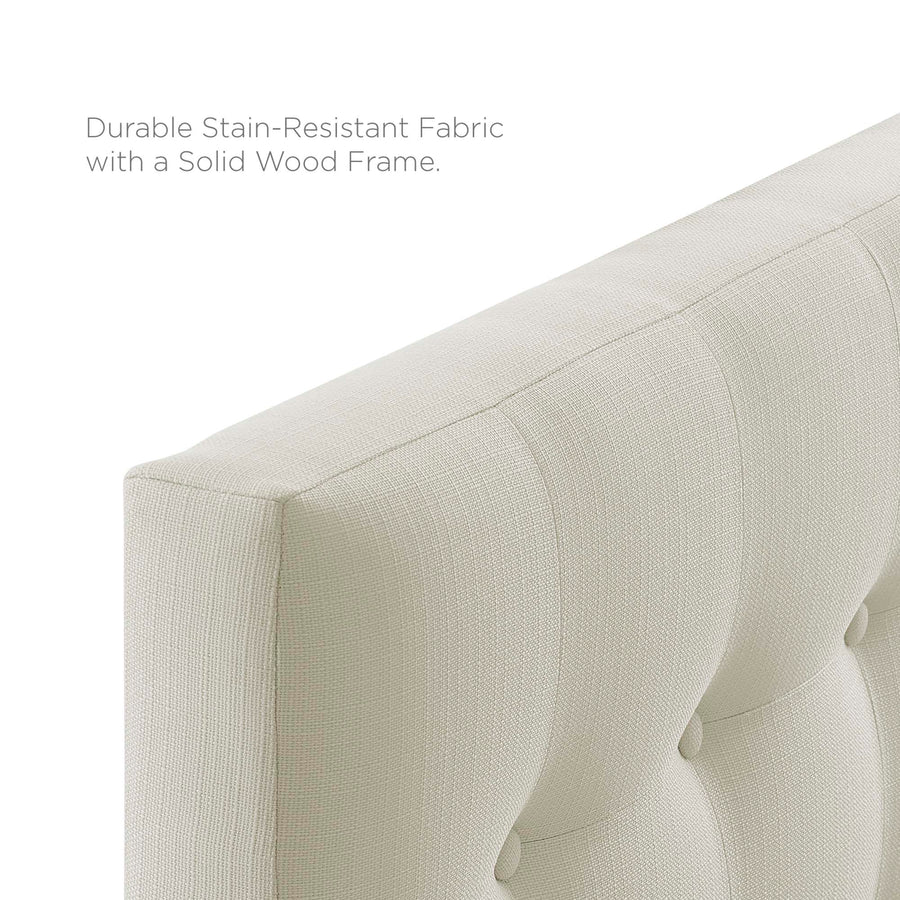 Vale Upholstered Fabric Twin Headboard in Ivory