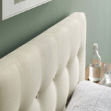 Vale Upholstered Fabric Twin Headboard in Ivory