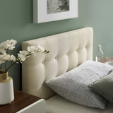 Vale Upholstered Fabric Twin Headboard in Ivory