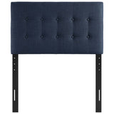 Vale Upholstered Fabric Twin Headboard in Navy
