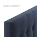 Vale Upholstered Fabric Twin Headboard in Navy