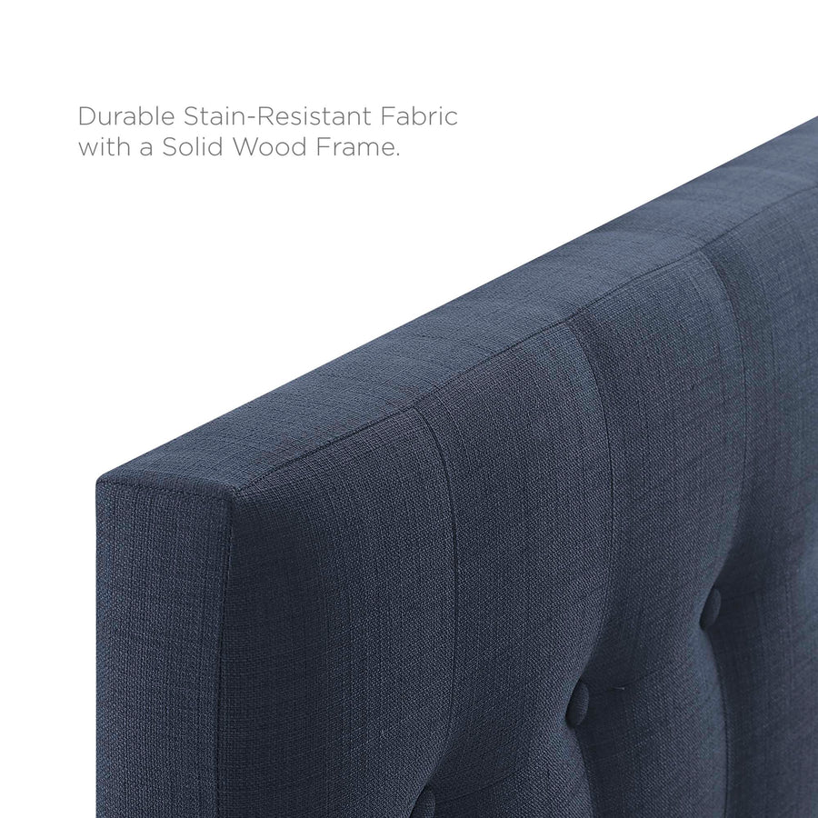 Vale Upholstered Fabric Twin Headboard in Navy