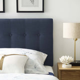Vale Upholstered Fabric Twin Headboard in Navy