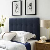 Vale Upholstered Fabric Twin Headboard in Navy