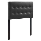 Vale Upholstered Vinyl Twin Headboard in Black
