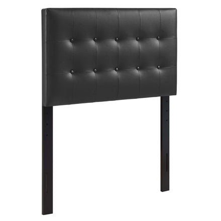 Emily Upholstered Vinyl Twin Headboard in Black