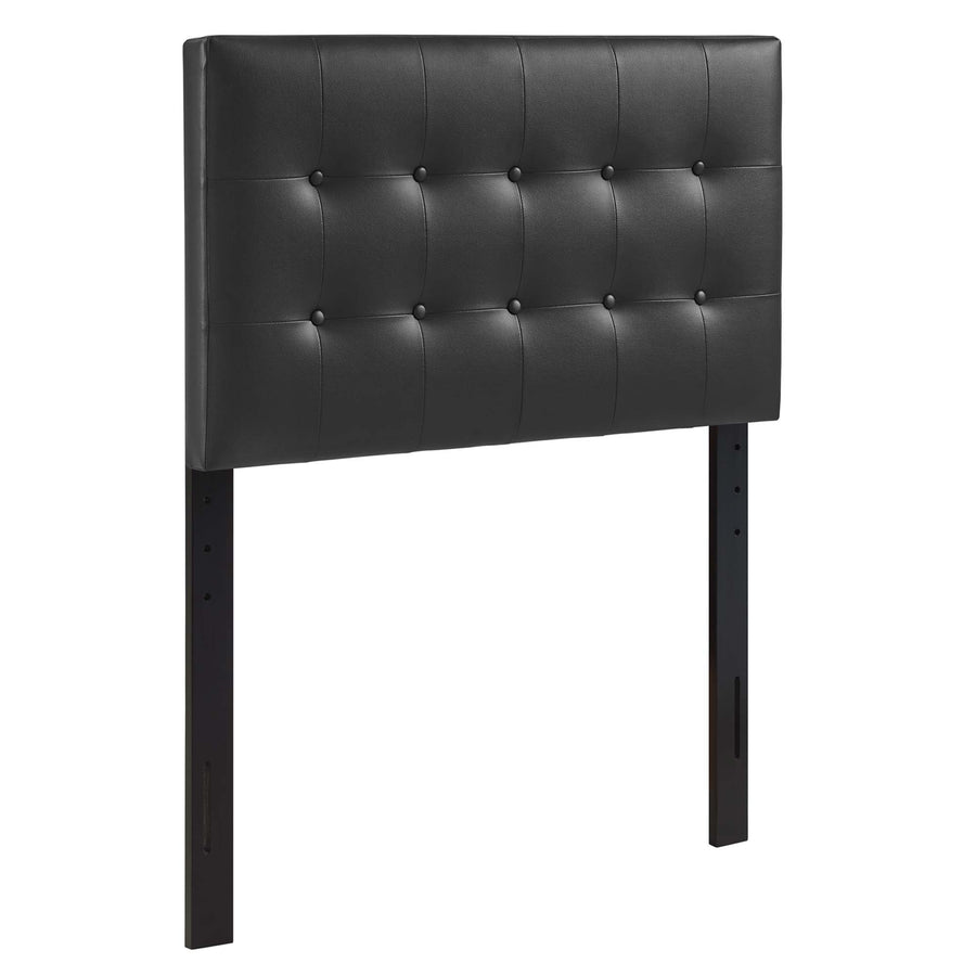 Vale Upholstered Vinyl Twin Headboard in Black