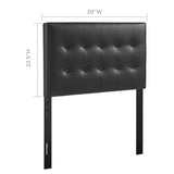Vale Upholstered Vinyl Twin Headboard in Black