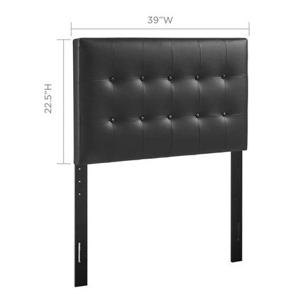 Emily Upholstered Vinyl Twin Headboard by Furniture For America