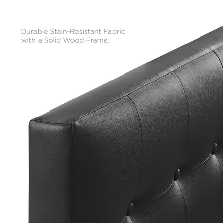 Emily Upholstered Vinyl Twin Headboard in Black