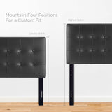 Vale Upholstered Vinyl Twin Headboard in Black