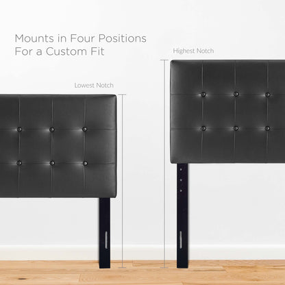 Emily Upholstered Vinyl Twin Headboard by Furniture For America