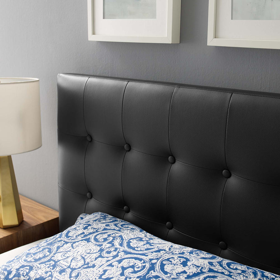 Vale Upholstered Vinyl Twin Headboard in Black