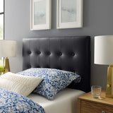 Vale Upholstered Vinyl Twin Headboard in Black