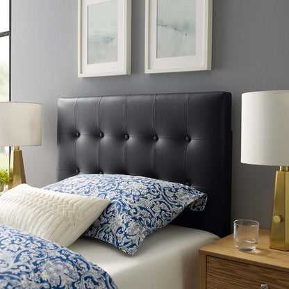 Emily Upholstered Vinyl Twin Headboard by Furniture For America