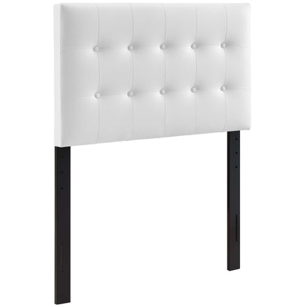 Emily Upholstered Vinyl Twin Headboard in White