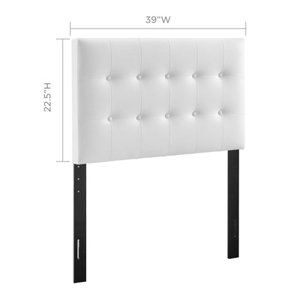 Emily Upholstered Vinyl Twin Headboard by Furniture For America
