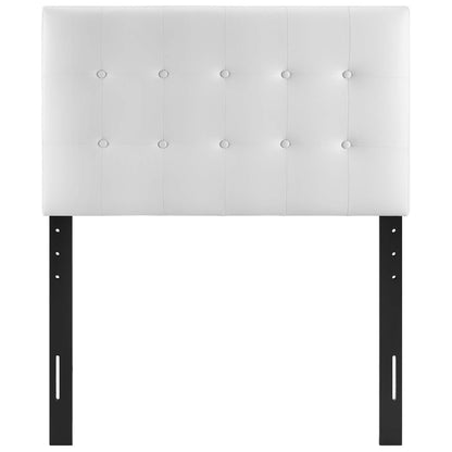 Emily Upholstered Vinyl Twin Headboard by Furniture For America