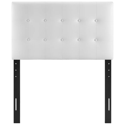 Emily Upholstered Vinyl Twin Headboard in White