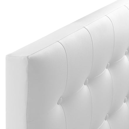 Emily Upholstered Vinyl Twin Headboard in White