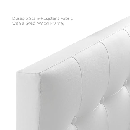 Emily Upholstered Vinyl Twin Headboard in White