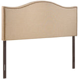 Felix Nailhead Upholstered Queen Headboard in Cafe
