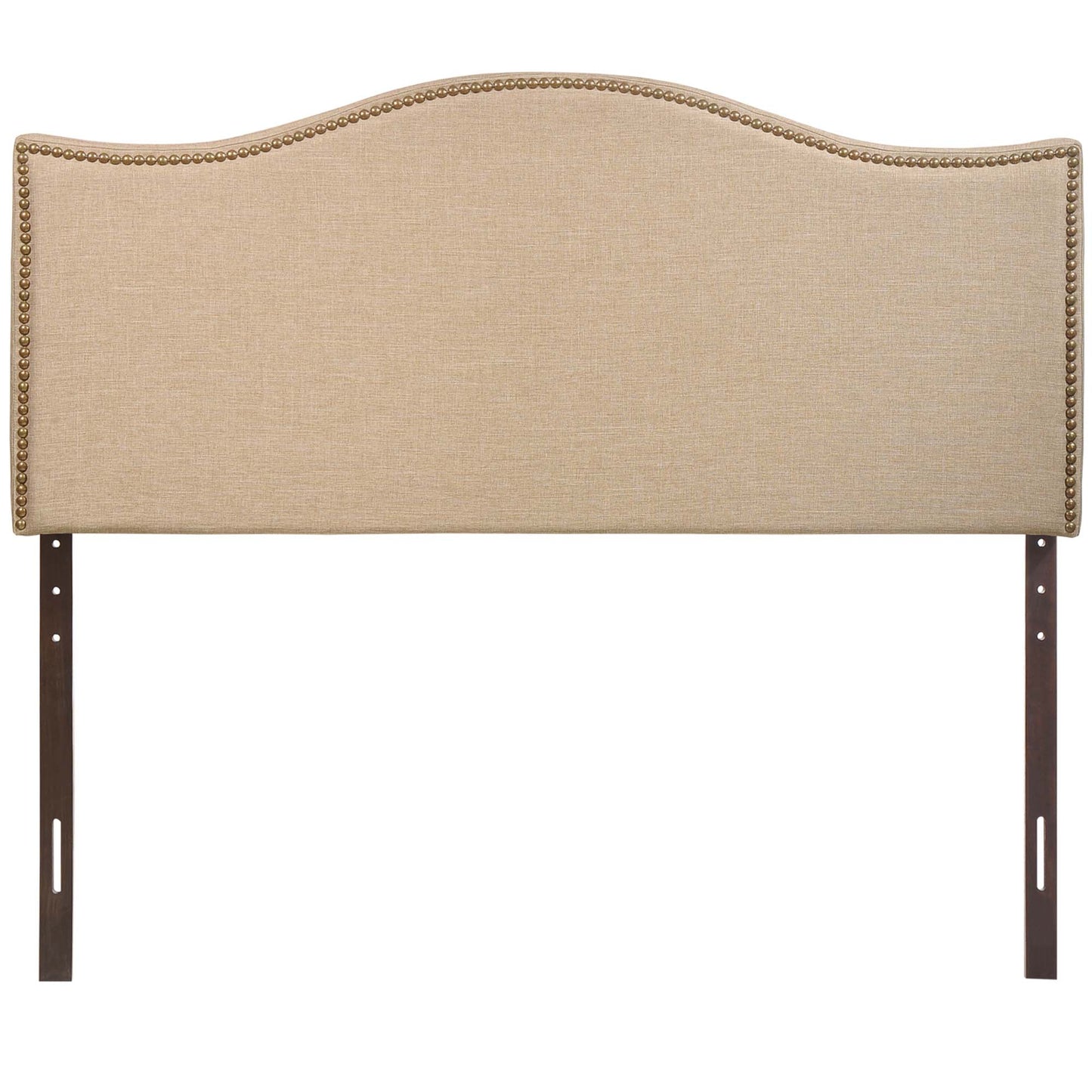Curl Nailhead Upholstered Queen Headboard by Furniture For America
