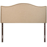 Felix Nailhead Upholstered Queen Headboard in Cafe