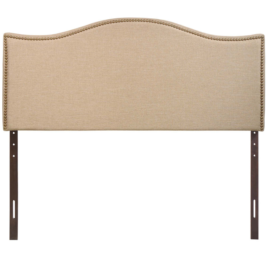 Felix Nailhead Upholstered Queen Headboard in Cafe