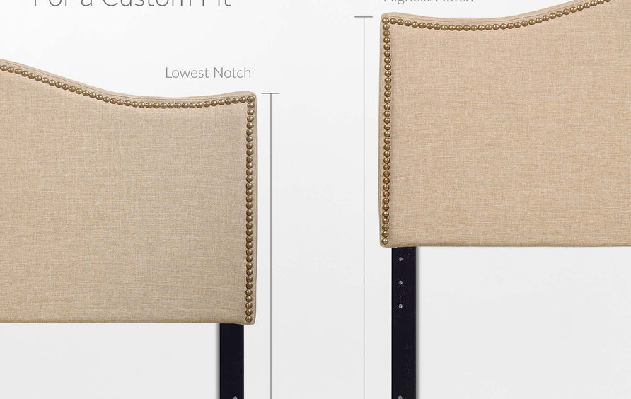 Felix Nailhead Upholstered Queen Headboard in Cafe