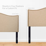 Felix Nailhead Upholstered Queen Headboard in Cafe