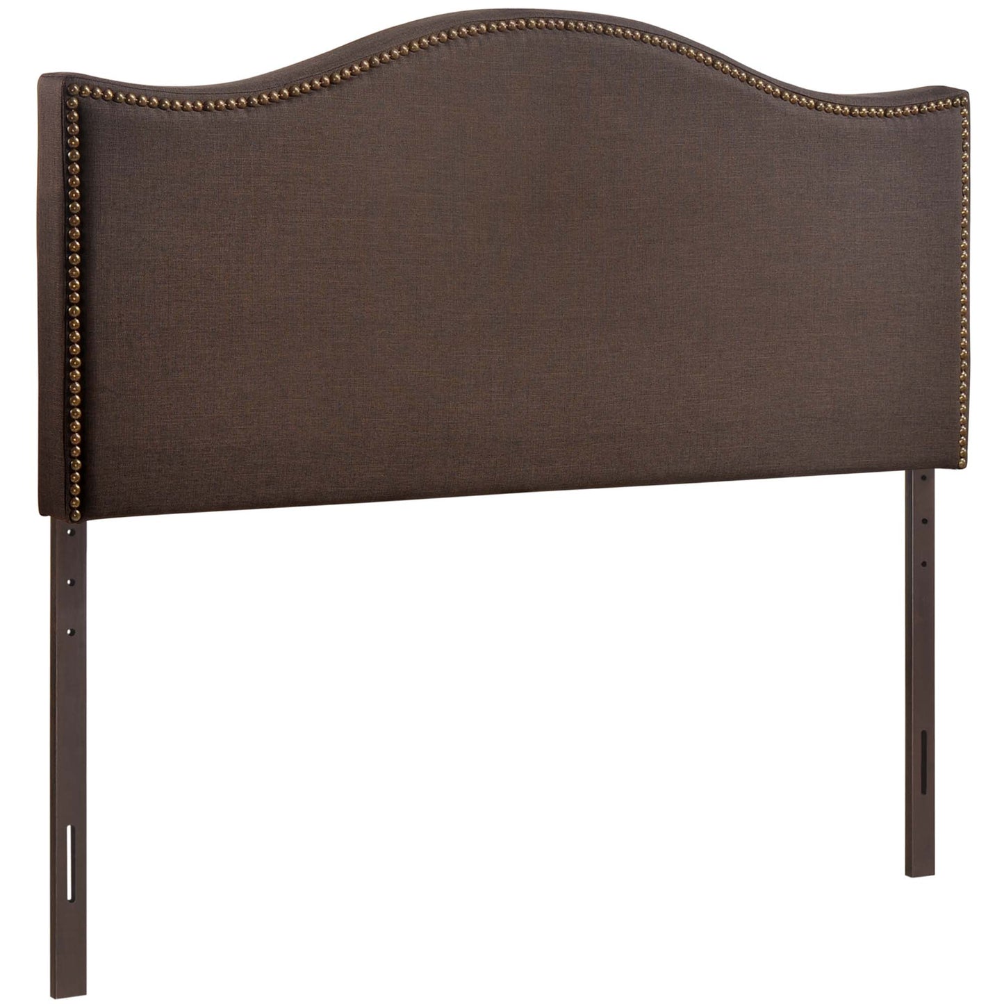 Curl Nailhead Upholstered Queen Headboard by Furniture For America