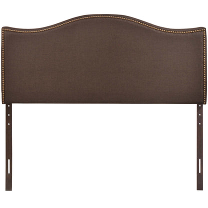 Curl Nailhead Upholstered Queen Headboard by Furniture For America