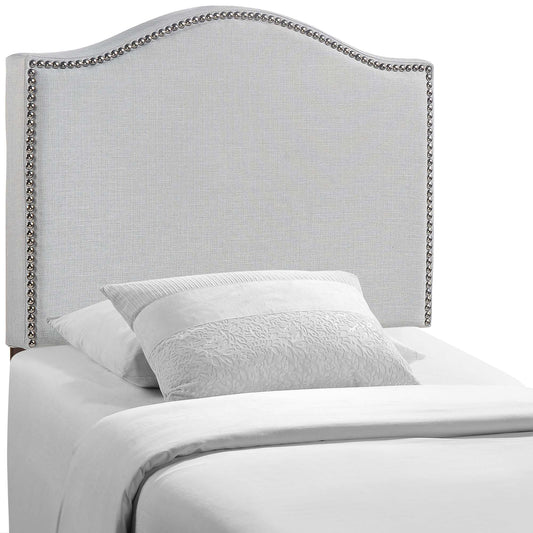 Curl Nailhead Upholstered Twin Headboard by Furniture For America