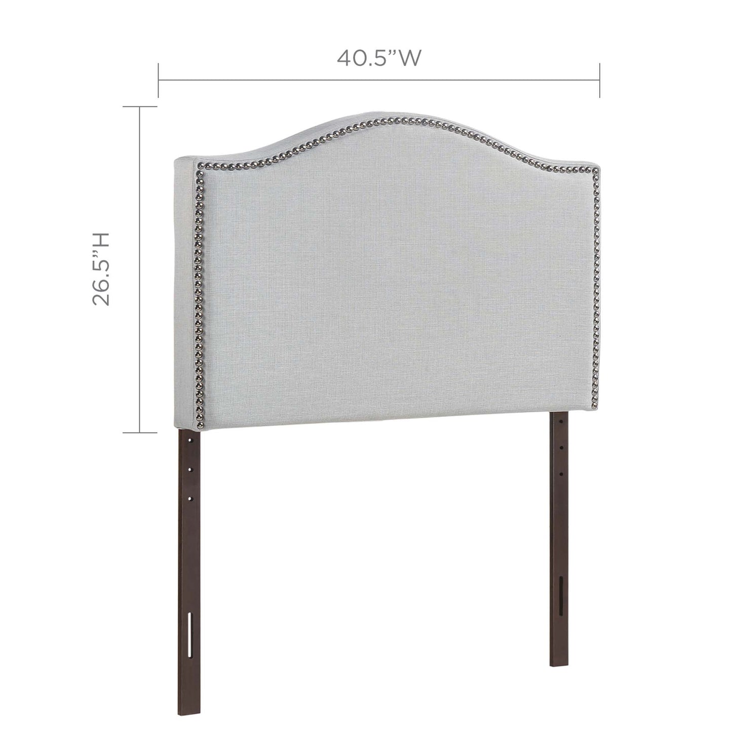 Curl Nailhead Upholstered Twin Headboard by Furniture For America