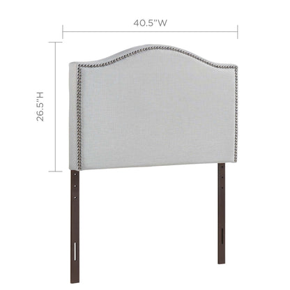 Curl Nailhead Upholstered Twin Headboard by Furniture For America