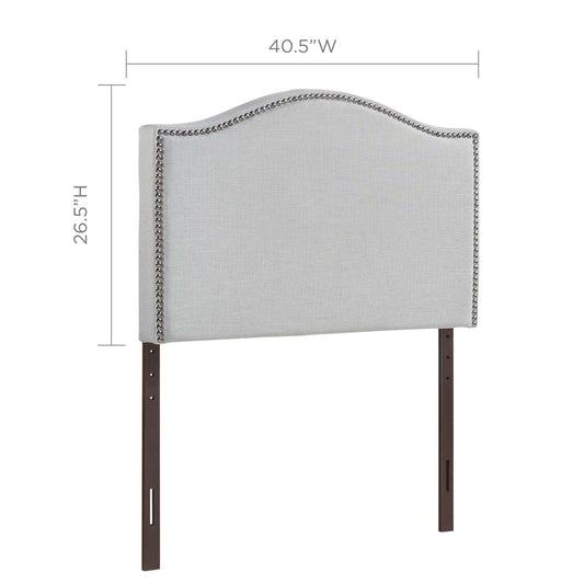 Curl Nailhead Upholstered Twin Headboard by Furniture For America
