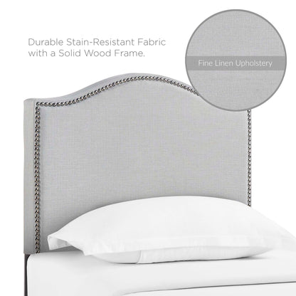 Curl Nailhead Upholstered Twin Headboard by Furniture For America