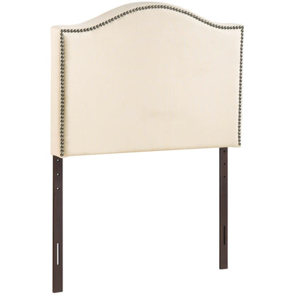 Curl Nailhead Upholstered Twin Headboard by Furniture For America