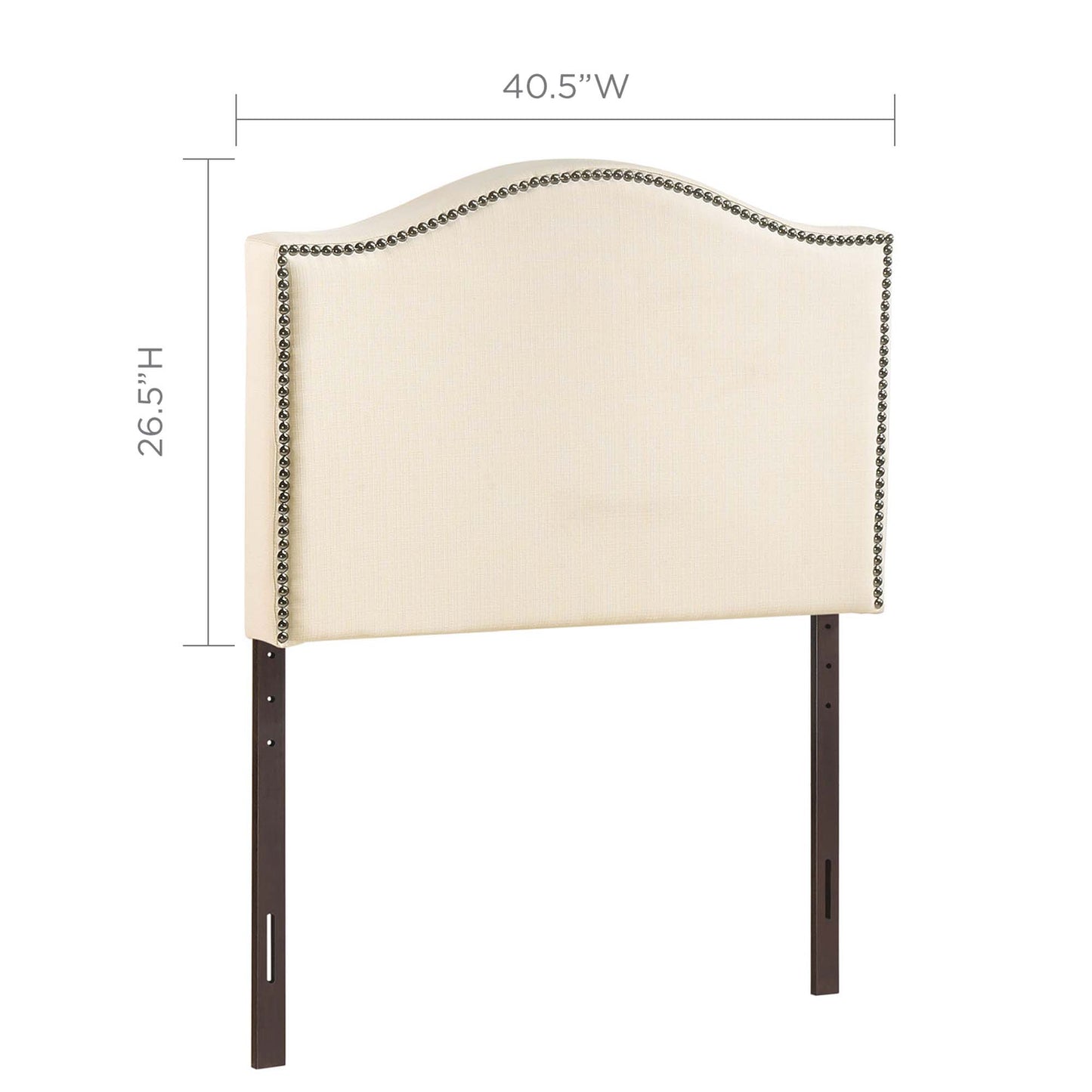 Curl Nailhead Upholstered Twin Headboard by Furniture For America