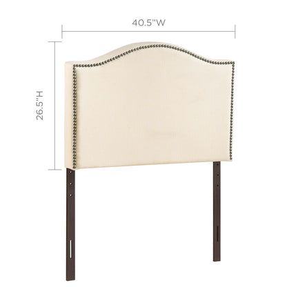 Curl Nailhead Upholstered Twin Headboard by Furniture For America