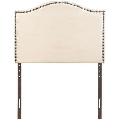 Curl Nailhead Upholstered Twin Headboard by Furniture For America