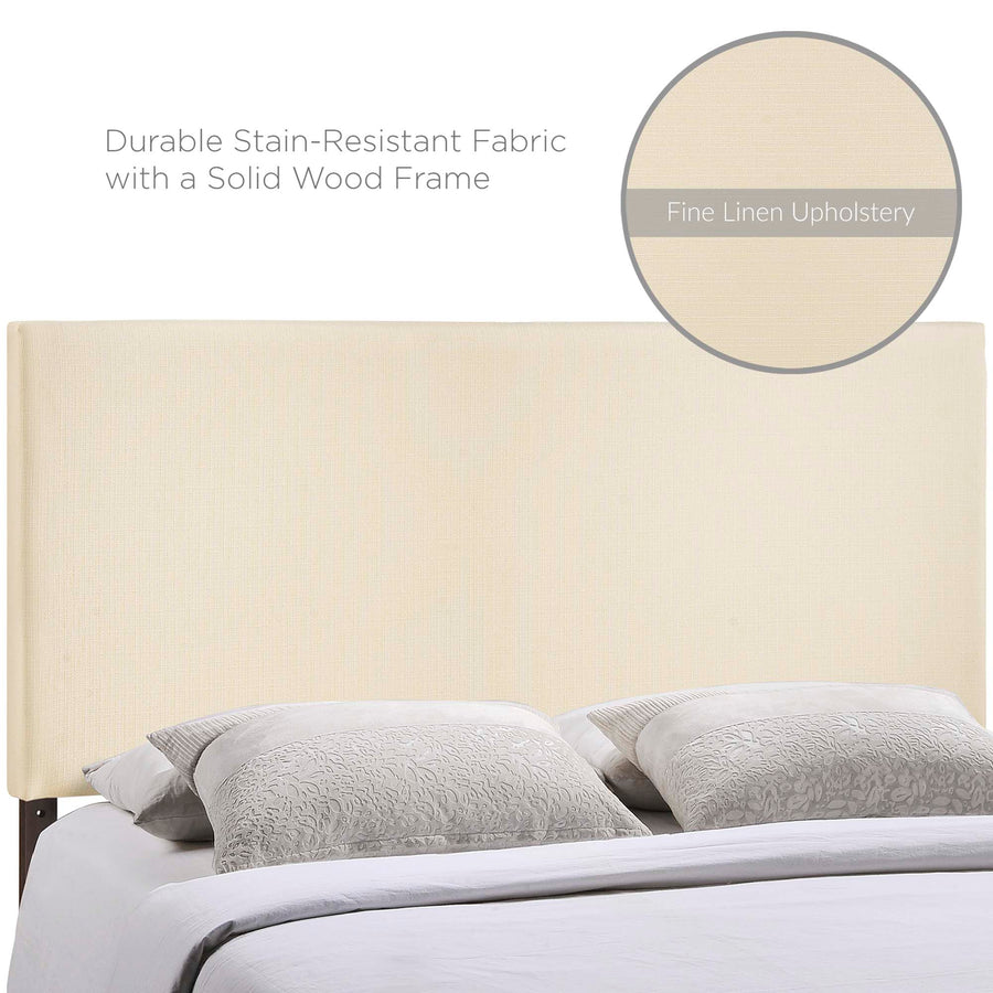 Grove Upholstered Fabric King Headboard in Ivory