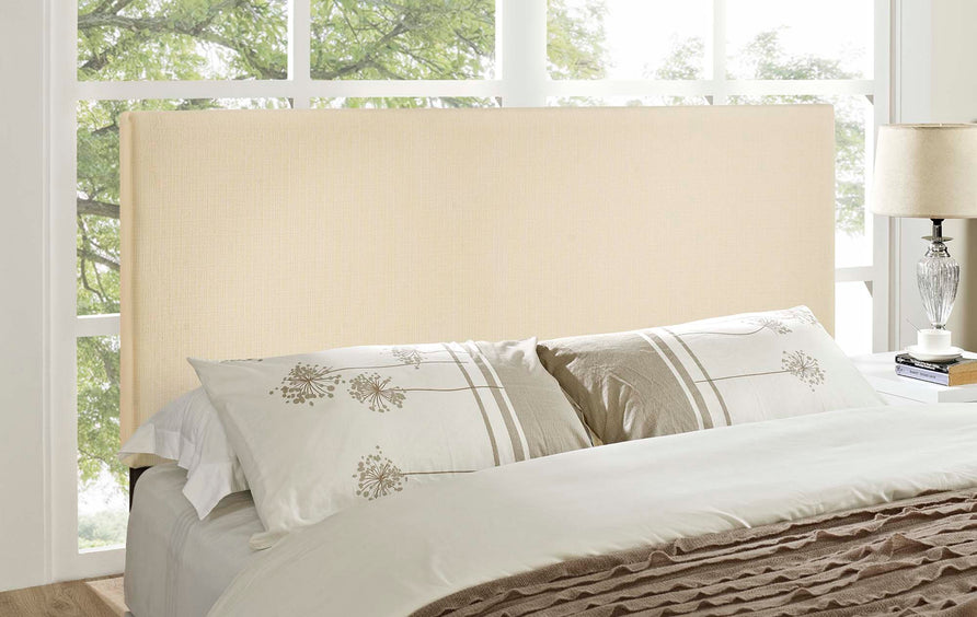 Grove Upholstered Fabric King Headboard in Ivory